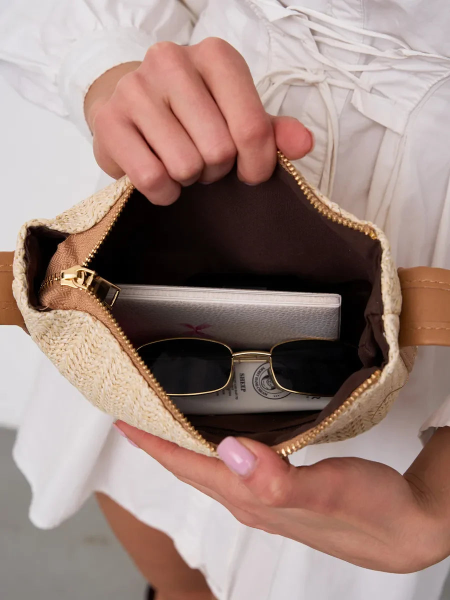 MİNİ ÖRGÜLÜ BOHEM  HASIR ÇANTA