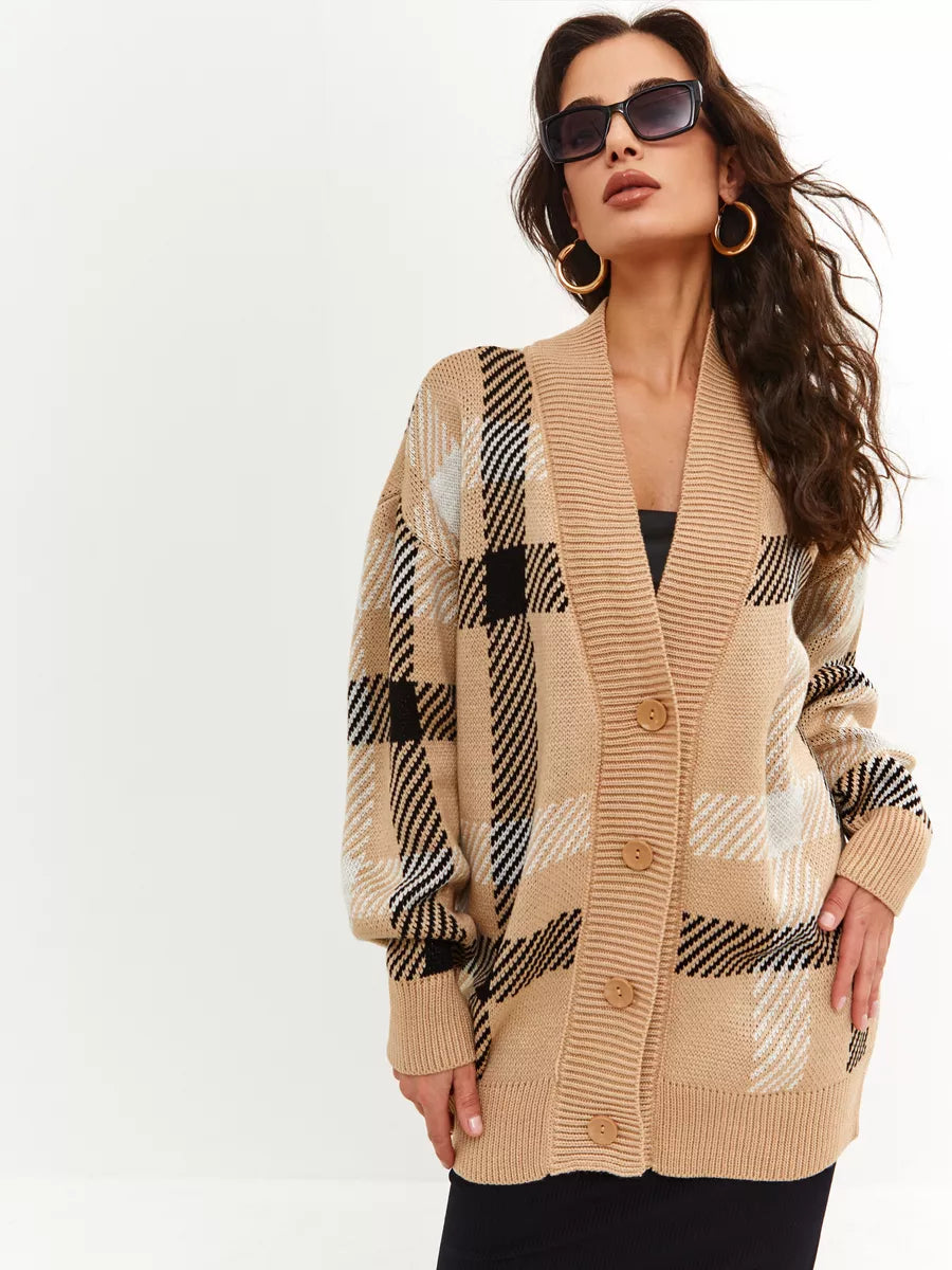 ELORA Oversize Düğmeli Triko Hırka