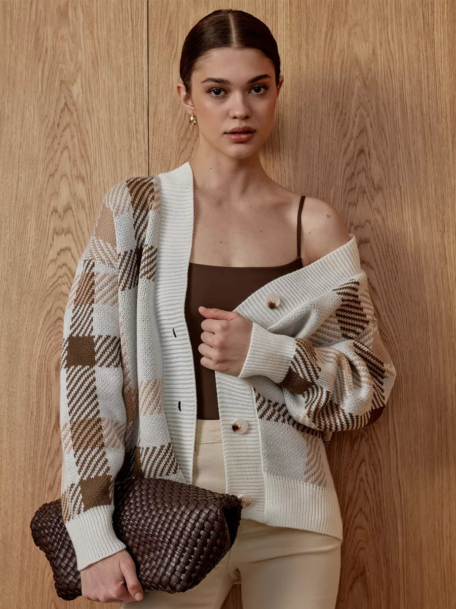 ELORA Oversize Düğmeli Triko Hırka