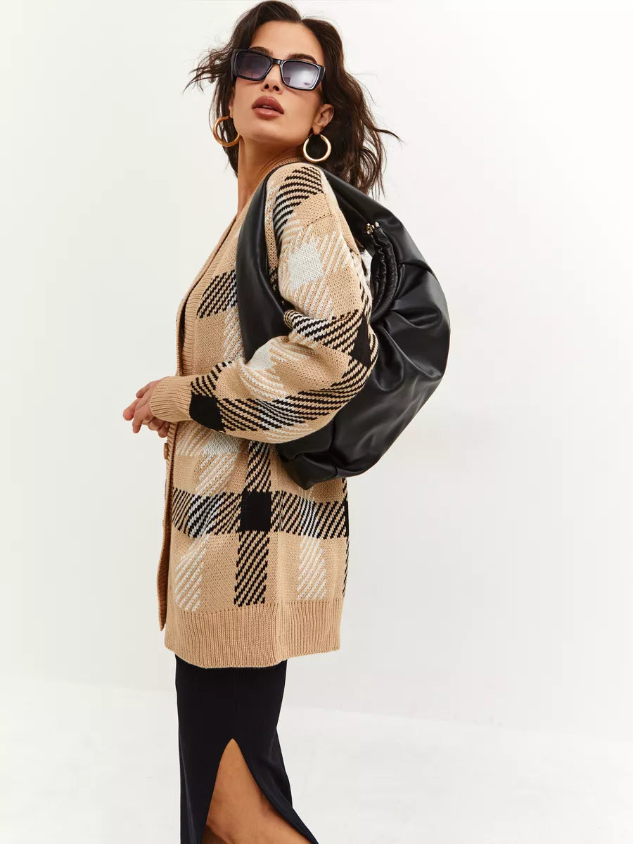 ELORA Oversize Düğmeli Triko Hırka