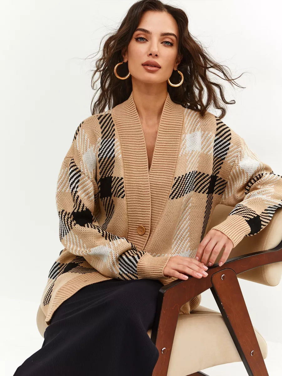 ELORA Oversize Düğmeli Triko Hırka