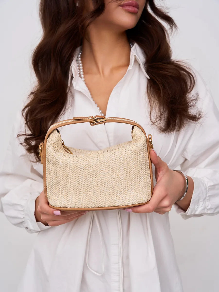 MİNİ ÖRGÜLÜ BOHEM  HASIR ÇANTA