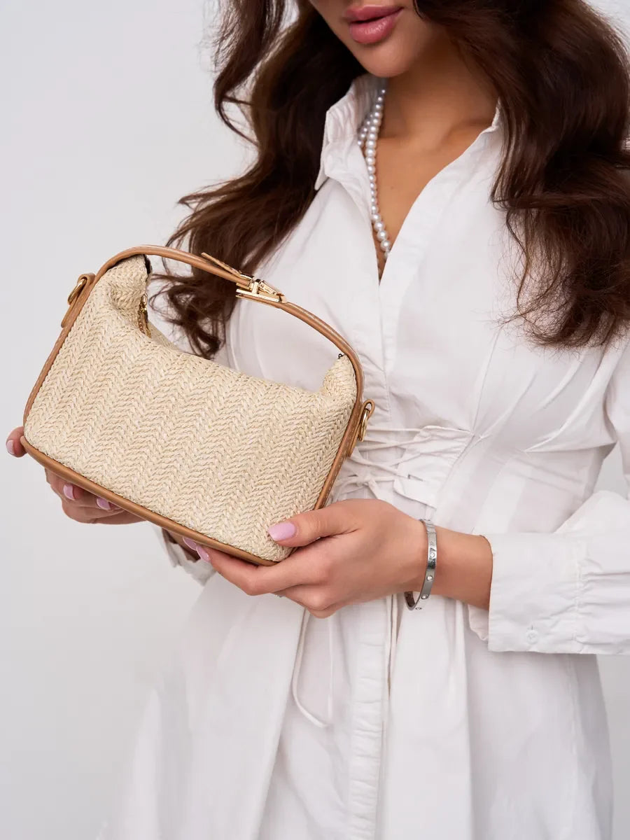 MİNİ ÖRGÜLÜ BOHEM  HASIR ÇANTA