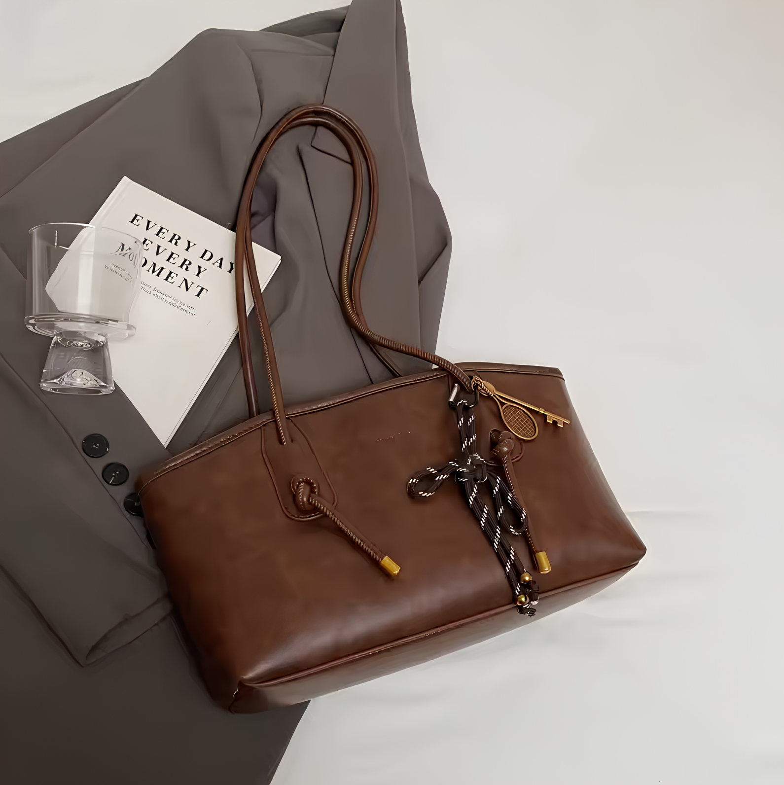 DRAWSTRING LEATHER BAG