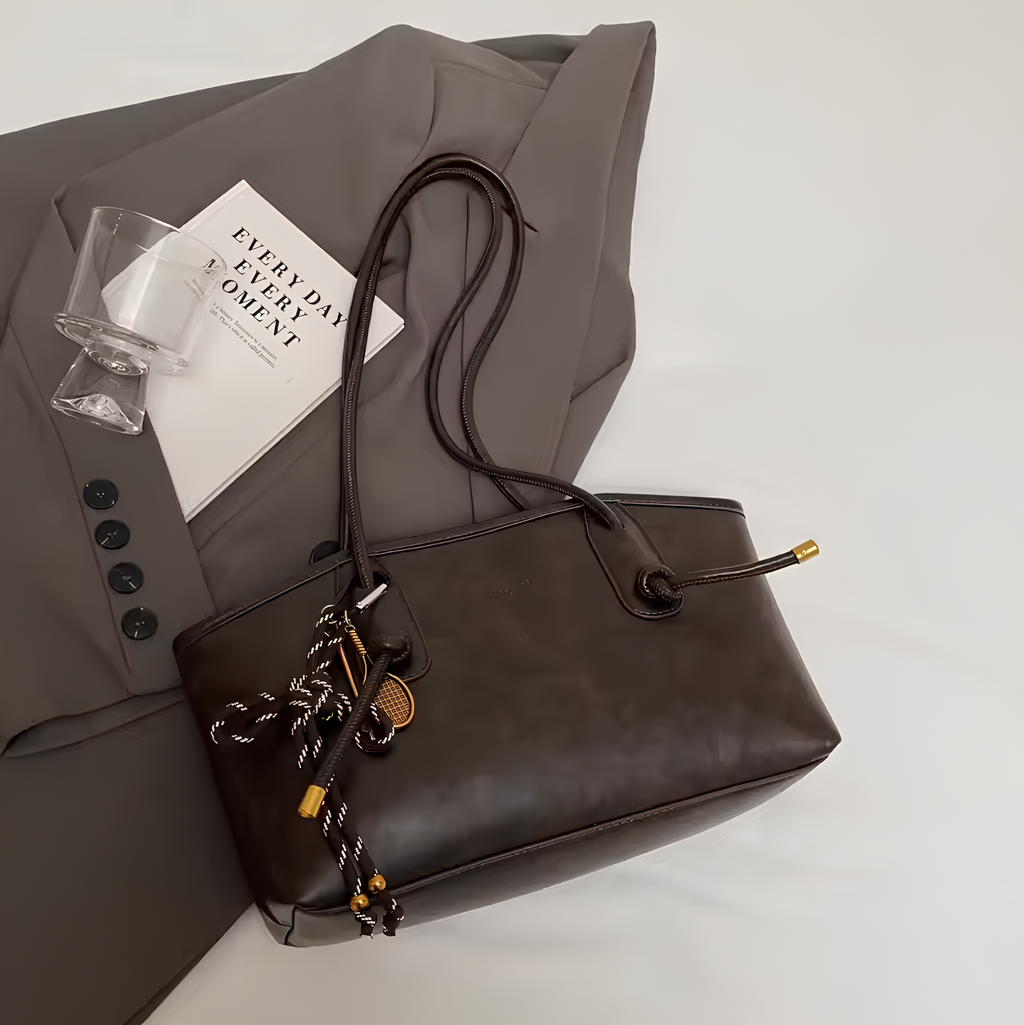 DRAWSTRING LEATHER BAG